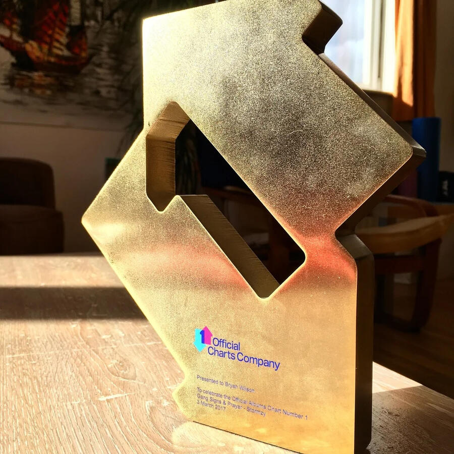 STORMZY - GANG SIGNS & PRAYER GOES TO NUMBER 1 Bryan Wilson - Official Charts Number 1 Award for Stormzy's Number 1 Album